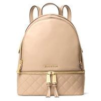 ราคา Michael Kors แท้ หนังแท้ หนังควิลท์ สวยมาก Michael Kors Rhea Medium Quilted Leather Backpack Bisque 30T6GEZB2T (1522254332)