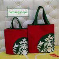 ราคา กระเป๋าผ้าสตาร์บัค มี 3 สี 3 Sizeทรงเหลี่ยม (1394218872)