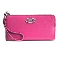 ราคา COACH แท้ กระเป๋าสตางค์ หนังแท้ ซิปปิด ช่องเยอะ COACH แท้ รุ่นหายาก COACH L ZIP REFINED GRAIN WALLET (1531976373)