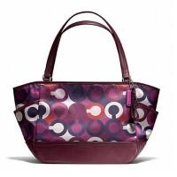 ราคา COACH แท้ ใบใหญ่ สีสวย COACH PARK OP ART SCARF PRINT CARRIE รุ่น 26843 Multicolor (11651168)