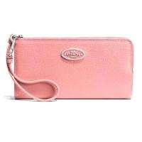ราคา COACH แท้ กระเป๋าสตางค์ หนังแท้ ซิปปิด ช่องเยอะ COACH แท้ รุ่นหายาก COACH L ZIP REFINED GRAIN WALLET (1531890981)