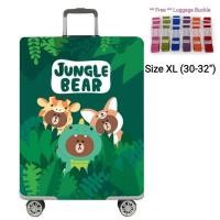 ราคา ผ้าคลุมกระเป๋าเดินทาง Luggage Cover Protector รุ่น JUNGLE แถมฟรี สายเข็มขัดล็อคติดกระเป๋าเดินทาง Luggage Buckle (433595491)