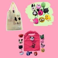 ราคา ifashionbagshop IF1182 กระเป๋าถุงผ้าพับเก็บได้ ถุงใส่ของ ถุงผ้าลดโลกร้อน ลายการ์ตูน (1396252238)