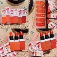 ราคา 6แท่ง6โทนสี ลิปแมทโทนสีส้มKiss Beauty Lipstick 1เซ็ต (1210614167)