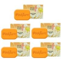 ราคา สบู่พิงค์เพียว PINK PURE SOAP สบู่น้ำมันมะพร้าว 100g 5ก้อน (403922165)