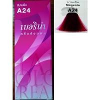 ราคา ครีมทำสีผม เบอริน่า A24 สีบานเย็น 1กล่อง (799146704)