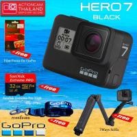 ราคา GoPro Hero7 Black รับประกันศูนย์ 1 ปี 4K 60 FPS พร้อมกันสั่น HyperSmooth แถมฟรี 4 รายการถึง 31 มีนาคม 2562 Sandisk Extreme pro 32gb แท้ Gopro 3Ways Selfie Film Focus สายคล้องคอ (423526121)