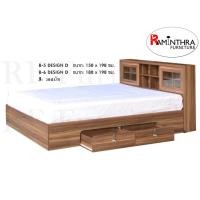 ราคา RF Furniture เตียงนอน 6ฟุต บานเลื่อน ที่นอนสปริง 6ฟุต QC สีวอลนัท Bed (1450758367)