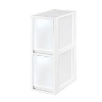 ราคา Out of the box DKW HH 466 2 กล่องลิ้นชักหน้าแคบ 2 ชั้น สีขาวใส (1434844342)