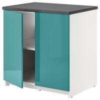 ราคา ตู้เก็บของ ตู้เก็บรองเท้า ตู้เก็บหนังสือ ตู้หนังสือ ตู้ ตู้เก็บของใช้ ตู้ตั้งพื้นพร้อมบานตู้ ไฮกลอส น้ำเงิน ฟ้าเทอร์ควอยซ์ ขนาด 80x85 ซม KNOXHULT ขนาด 80x85 ซม (1350146365)
