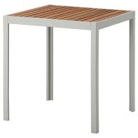ราคา โต๊ะ กลางแจ้ง น้ำตาลอ่อน เทาอ่อน ขนาด 71x71x73 ซม โต๊ะอาหาร SJÄLLAND ขนาด 71x71x73 ซม (1407060845)