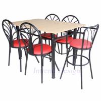 ราคา Intrend Design ชุดโต๊ะทานข้าว 4ที่นั่งพร้อมเก้าอี้เสริมเด็ก โครงเหล็กสีดำท้อปไม้เมลามีนยาว 1 20ม 4ฟุต ขาโต๊ะรุ่นT3047Wเก้าอี้เหล็กรุ่น CH555เบาะฟองน้ำหุ้มหนังเทียมpvcอย่างดี (112316766)