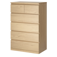 ราคา ตู้ 6 ลิ้นชัก วีเนียร์สีไวท์โอ๊ค 80x123 ซม MALM มาล์ม (1423060232)