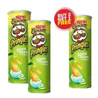 ราคา ซื้อ 2 แถม 1 มันฝรั่งพริงเกิลส์ รสซาวครีมและหัวหอม 110 กรัม PRINGLES POTATO CRISPS CHIPS SOUR CREAM ONION 110g BUY2 GET1 FREE ขนมนำเข้า (826558483)