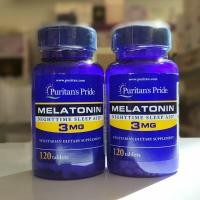 ราคา Puritan Pride Melatonin 3 mg พูริแทนไพร์ด เมลาโทนิน 120 เม็ด 2 กระปุก (174803984)