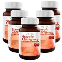 ราคา Vistra Acerola Cherry 1000 mg 45เม็ด 5ขวด วิสทร้า อะเซโรลาเชอร์รี่1000มก (129864781)