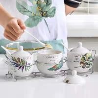 ราคา ชุดเครื่องปรุงเซรามิค ช้อน ที่ไส่เครื่องปรุง (1129374515)