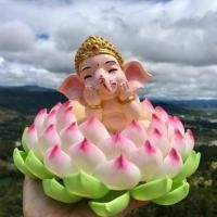 ราคา พระพิฆเนศ องค์ยิ้มรับทรัพย์ ขนาด 3 นิ้ว เนื้อเรซิ่น เพื่อบูชา พร้อมฐานบัว 4 นิ้ว (806076805)