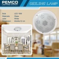 ราคา PEMCO โคมไฟติดเพดานขอบกระจก LED 18W แสงเดย์ไลท์ DAYLIGHT แพ็ค 1 ชุด T8 8056 LED (1033544402)
