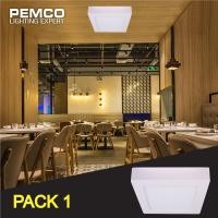 ราคา PEMCO โคมไฟดาวน์ไลท์แบบเหลี่ยมติดลอย LED 12W Downlight แสงขาว แพ็ค 1 ชุด รุ่น WD DL LOY SQ 12W 6K (929316044)