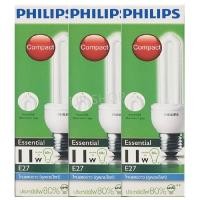 ราคา Philips แพ็ค 3 ดวง หลอด Essential 11W เกลียว E27 แสง Cool Day Light ทรงตะเกียบ สุดคุ้ม ประหยัดไฟ (1447742984)
