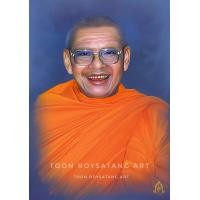 ราคา RoySatang Art ภาพวาด ครูบา พระเกจิ หลวงพ่อฤาษีลิงดำ รหัส RS ART 002 พิมพ์บนผ้า Canvas เกรด A (1027874584)