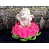 ราคา พระพิฆเนศ องค์ยิ้มรับทรัพย์ ขนาด 3 นิ้ว เนื้อเรซิ่น เพื่อบูชา พร้อมฐานบัว 4 นิ้ว สีขาว (806086092)