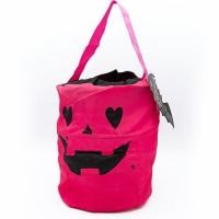 ราคา Daiso กระเป๋าทรงกระบอกลายฟักทองสีชมพู (869528845)