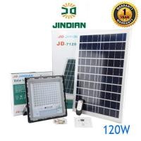 ราคา ไฟสปอร์ตไลท์ LED 120W JD 7120 แสงสีขาว กันน้ำ Spotlight Led ไฟโชล่าเซลล์ โคมไฟสปอร์ตไลท์ โคมไฟโซล่าเซล โคมไฟถนนโซล่าเซลล์ Solar Cell พร้อมรีโมท สปอตไลท์ SOLAR LIGHT (810604071)