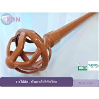 ราคา KDN ราวผ้าม่าน รางผ้าม่าน สำหรับม่านตาไก่ ม่านจีบ รางชุดผ้าม่าน ลายไม้สัก หัวรางผ้าม่านแบบตะกร้อสีสักเรียบ (867902388)