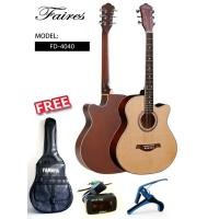 ราคา Faires กีต้ารโปร่ง FD4040 สีไม้ ์Natural มีรีวิว แถมฟรี กระเป๋าหนังบุฟองน้ำ เครื่องตั้งสายกีต้าร์ คาโป้กีต้าร์ มูลค่า 650 บาท (325691280)