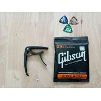 ราคา สายกีตาร์ไฟฟ้า Gibson เบอร์009 พร้อมกับ คาโป้ OS 02 สีดำอย่างดี แถมฟรีปื๊กกีตาร์ 3ตัว (1458334564)