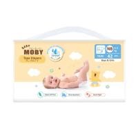 ราคา Baby Moby ผ้าอ้อมสำเร็จรูป ชนิดเทป สำหรับเด็กแรกเกิด Diaper Tape Size Newborn 0 5 kg 42 ชิ้น (1296092879)