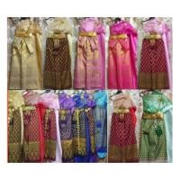 ราคา ชุดไทยเด็ก สไบ2ชั้นผ้าถุง สไบปัก สไบเกร็ด1 10ขวบ ชุดไทยเสื้อผ้าเด็ก (1089524584)