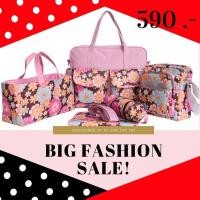 ราคา BIG Year Sale กระเป๋าใส่ผ้าอ้อม กระเป๋าเป้สำหรับคุณแม่ลูกอ่อน หิ้วได้ สะพายได้ กระเป๋าใส่สัมภาระ สำหรับคุณแม่ เนื้อผ้ากันน้ำ จัดเก็บของใช้ลูกน้อย กระเป๋าคุณแม่ เซต 5 ชิ้น (1089370168)