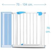 ราคา Safety Baby ที่กั้นประตู กั้นบันได พร้อมประตู รุ่น Safety Gate 104 CM ขยายกว้างได้ 75 104 cm สีขาว ฟ้า (343106279)