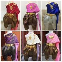 ราคา ชุดไทยเด็ก ชุดการะเกด สไบผ้าแจ๊คการ์ด โจงผ้าไหมทอลายสวยงามมาก สไบพริ้วผ้านิ่มมีลายผ้า (1089520686)
