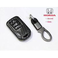 ราคา เคสเคฟล่ากุญแจรีโมทรถยนต์ เคสกุญแจ เคสคาร์บอนเคฟล่ากุญแจ Honda รุ่น Accord Civic สีดำเงา (1422834835)
