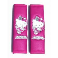 ราคา ลิขสิทธิ์แท้ เฮลโล คิตตี้ แพ็คคู่ หุ้มเบลท์ นวมหุ้มที่คาดเข็มขัดนิรภัย หนังเทียม ที่หุ้มสายคาดเบลท์ สีชมพู Hello Kitty Sanrio Faux Leather Seat Belt Covers Shoulder Pads 2 Pcs Pair Pink (632968804)