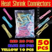ราคา Heat Shrink Connectorst ชุดต่อสายไฟแบบต่อตรง 50ชิ้น สีแดง20ชิ้นสีน้ำเงิน20ชิ้นสีเหลือง10ชิ้น (1388464791)