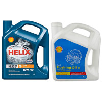 ราคา เซ็ตสุดคุ้ม SHELL น้ำมันเครื่องกึ่งสังเคราะห์ Helix HX7G เบนซิน 10W 40 4 ลิตร Flushing Oil 4 ลิตร (1445524203)