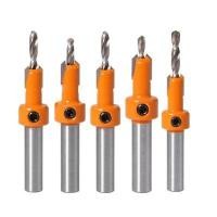ราคา 5Pcs Wood Hole Drill Bit 8MM Shank Countersink Drill Bit Router Bit Wood Working Counter Sink Drill Bit Set Screw Cutter (6528324587)