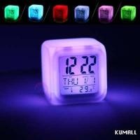 ราคา KUMALL นาฬิกาปลุก แสดงเวลา วันที่ เดือน สัปดาห์ วัดอุณหภูมิได้ เปลี่ยนสีไฟได้ 7 ชนิด หน้าจอ LED (339037658)
