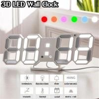 ราคา นาฬิกาดิจิตอล LED 3D แฟชั่น แขวนผนัง ติดผนัง ตั้งโต๊ะ เวลา วันที่ อุณหภูมิ Modern Digital Wall Clock Digital temp date Table Desk Alarm time Fashion Night Electronic Hour Display ally like 2021 (20376