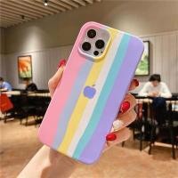 ราคา ส่งจากไทย iphone เคสกำมะหยี่ สีรุ้ง ไอโฟน i6 6s 6plus 6splus i7 i8 7plus 8plus X Xs XR Xs max iphone11 pro max i12miniสีรุ้งมาใหม่ไอโฟนทุกรุ่น i12 i12 pro i12 pro maxสายรุ้งไล่โทน (6265690139)
