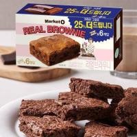 ราคา Market O Real Brownie ขนมเค้กบราวนี่ย์ 1 กล่อง มี 6 ชิ้น 120g ผลิตในเกาหลี (7613730850)