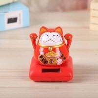 ราคา แมวกวักญี่ปุ่น แมวกวักนำโชค โซล่าเซลล์ พลังงานแสงอาทิตย์หรือแสงนีออน ไม่ต้องใช้ถ่าน (11722565714)