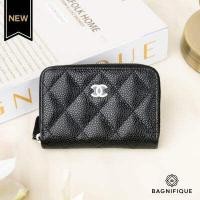 ราคา CHANEL CARD HOLDER ZIPPY WALLET BLACK CAVIAR SHW (12712440204)