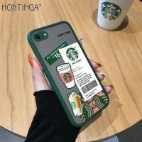 ราคา Hontinga เคสมือถือ เคสโทรศัพท์ เคส iPhone 6 6S 7 8 Plus SE 2020กรณี Starbucks Label I6 6S 7 8 ผิวด้านโปร่งใส Clear คลุมทั้งหมดเลนส์กล้องป้องกันกรณีเคสใส่โทรศัพท์เคสแข็งสำ (9428574365)