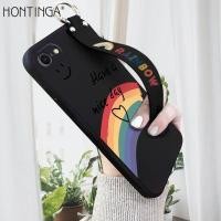 ราคา มีสายรัดข้อมือ Hontinga เคสมือถือ เคสโทรศัพท์ เคส Iphone 6 6S 7 8 Plus SE 2020 X Xr Xs Max Rainbow Smile Square Original ซิลิโคนนุ่มเหลว Edge ยางมีลวดลายกรณีกล้องป้องกันกรณีกลับปลอก (9813607850)
